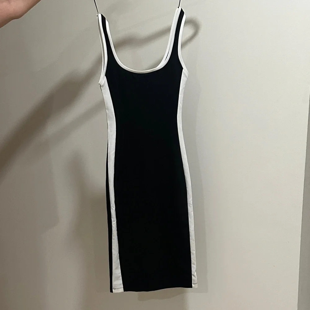 Black and White Sleeveless Mini Dress - Picture 3 of 3